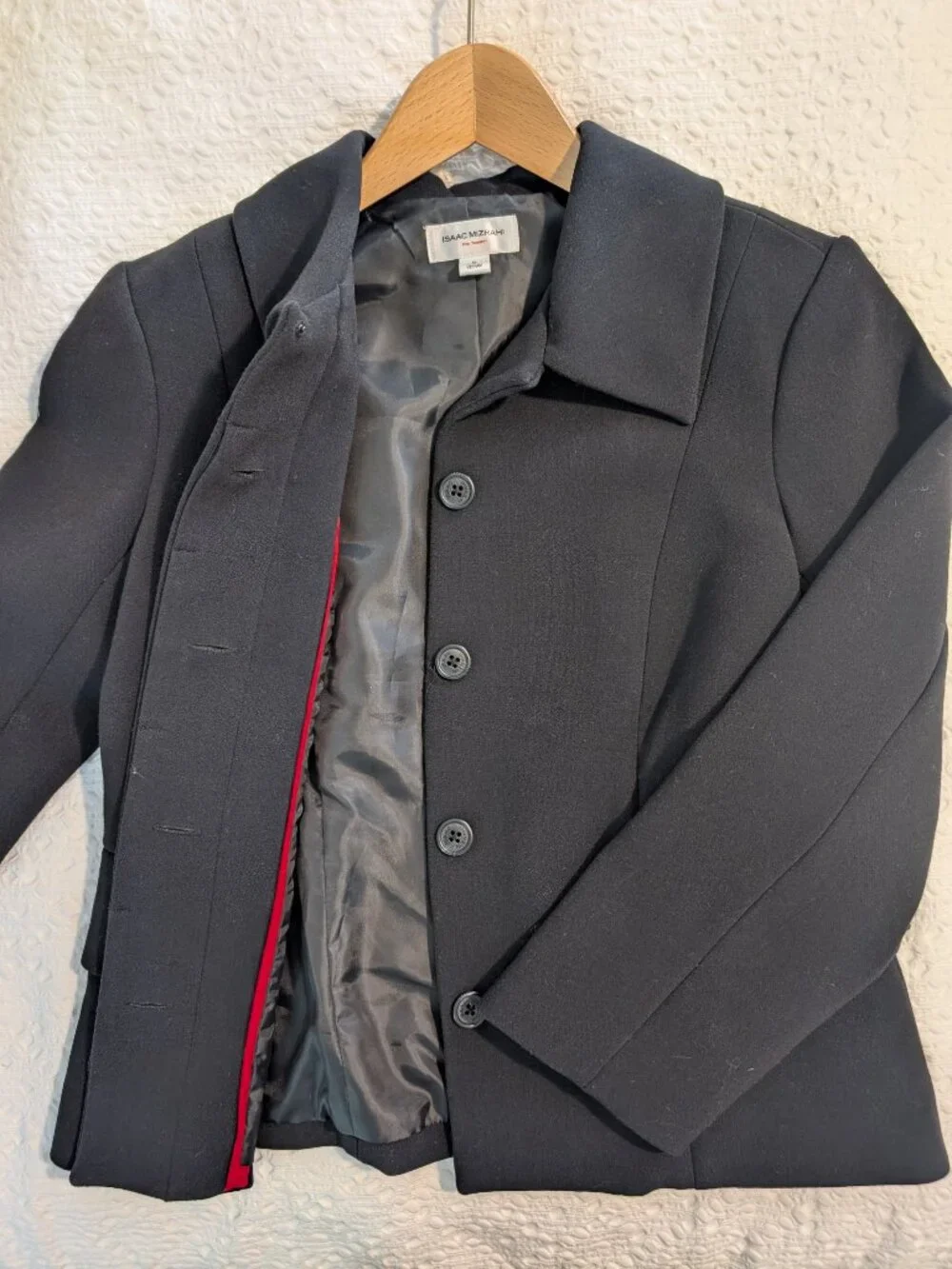 Issac Mizrahi Short Black Blazer Jacket with Bracelet Sleeves